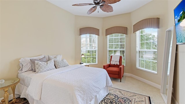 7244 Orchid Island Pl, Bradenton, FL 34202 - bedroom featuring light colored carpet and ceiling fan
