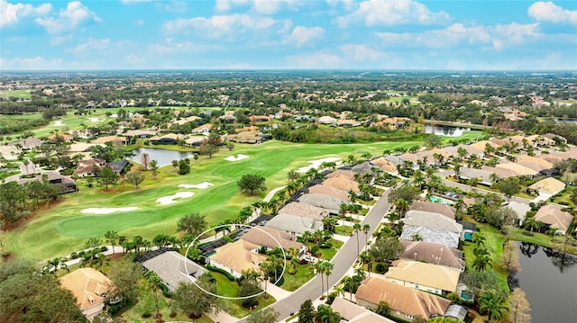 7244 Orchid Island Pl, Bradenton, FL 34202 - aerial perspective of suburban area with a nearby body of water and a golf club