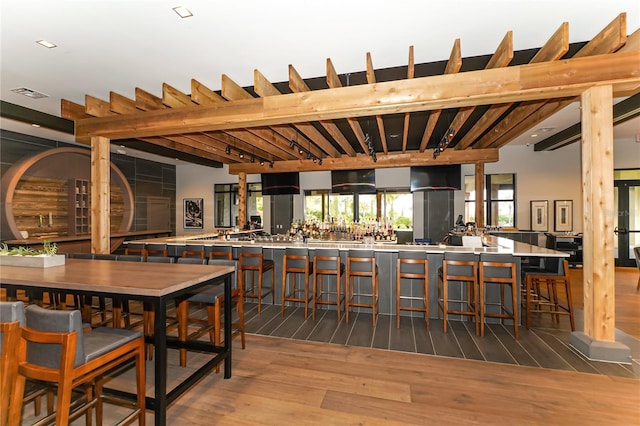 interior space with hardwood / wood-style floors