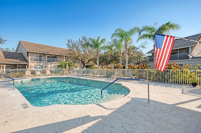 view of pool featuring a patio area