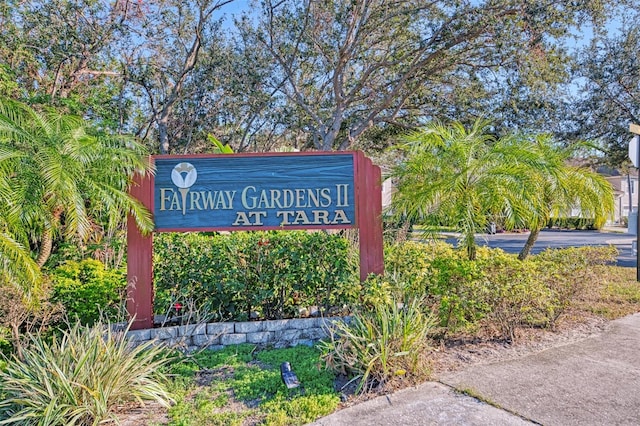 view of community sign