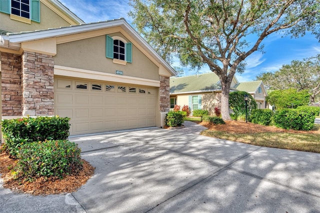 view of front of property featuring a garage