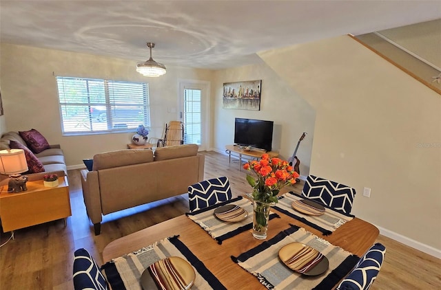 living room featuring wood-type flooring