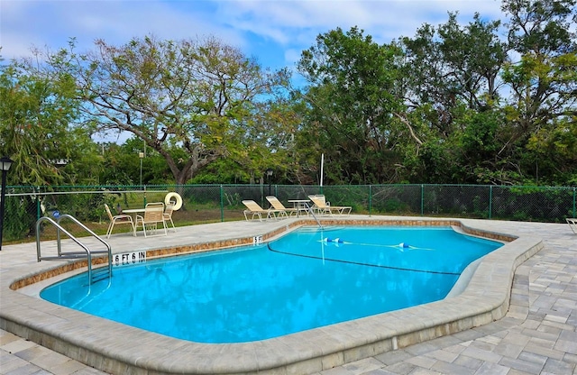 view of pool featuring a patio