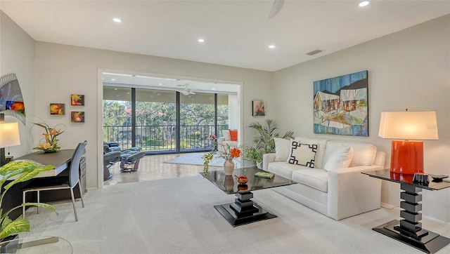 view of carpeted living room