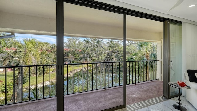 balcony with a water view