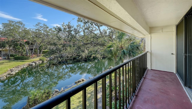 balcony with a water view