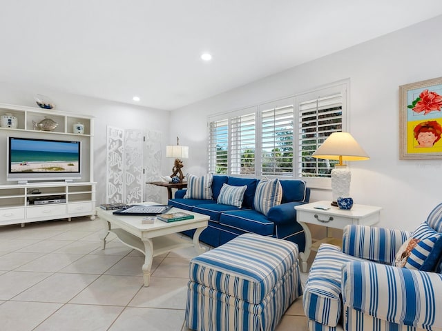 view of tiled living room