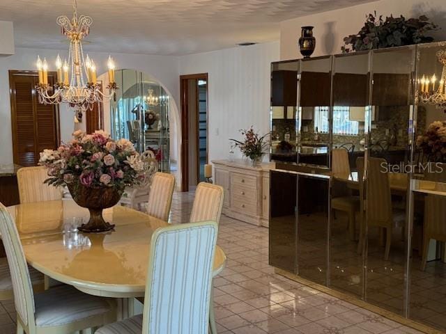 dining room featuring an inviting chandelier