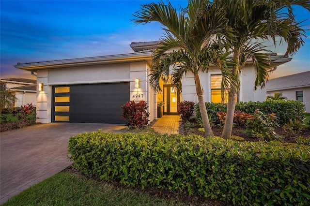 view of front of house with a garage