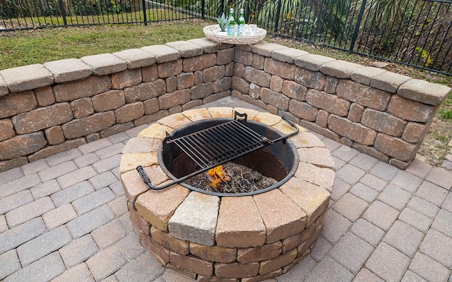 details with a fire pit