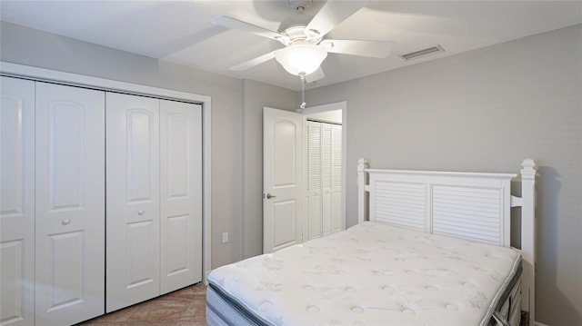 bedroom featuring ceiling fan