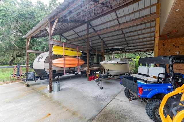 exterior space with a carport