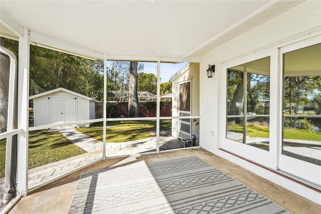 view of unfurnished sunroom