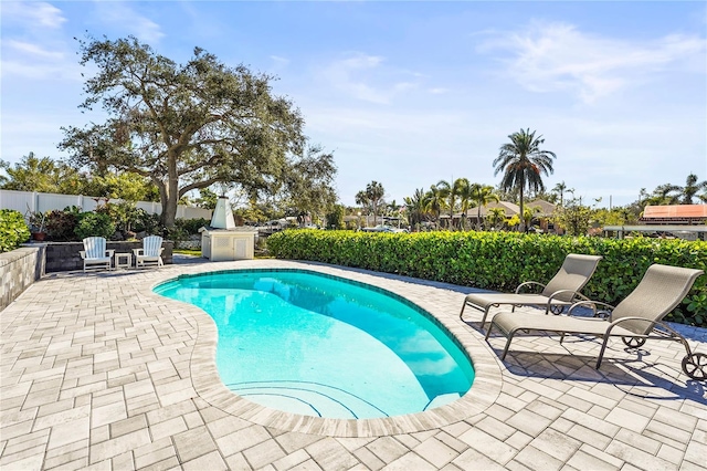 view of pool featuring a patio area