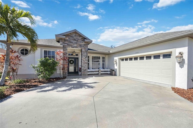 view of front facade with a garage