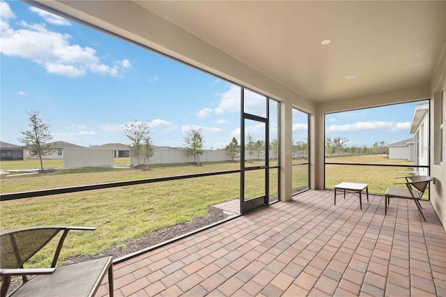 view of unfurnished sunroom