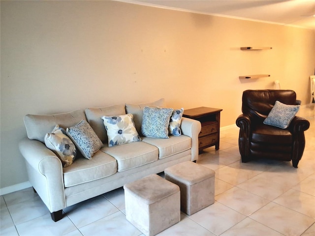 view of tiled living room