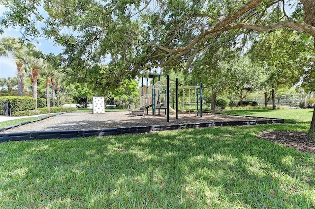 view of yard featuring a playground