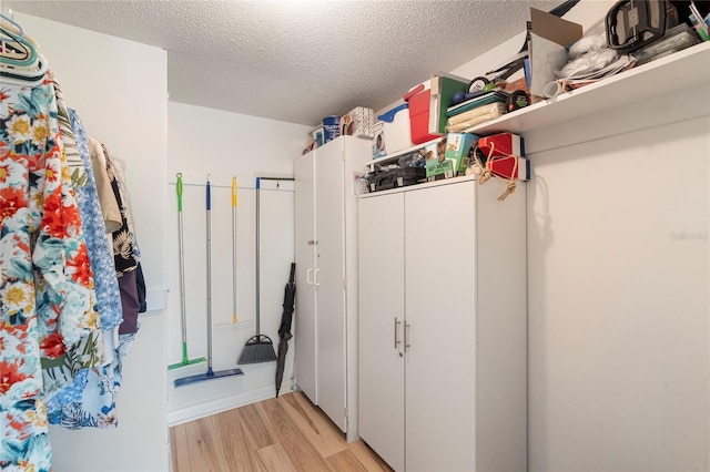 spacious closet featuring light hardwood / wood-style flooring