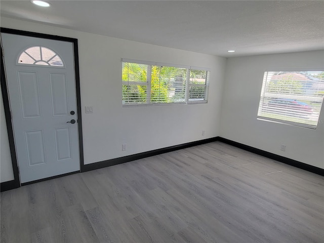 entryway with light hardwood / wood-style floors