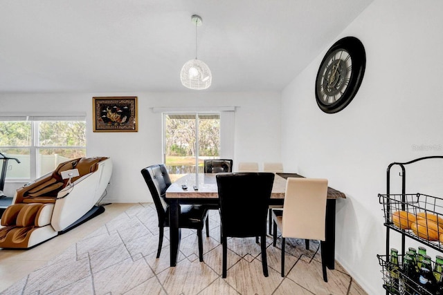 dining space with a healthy amount of sunlight