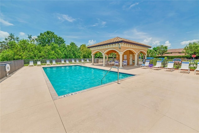 view of pool with a patio area