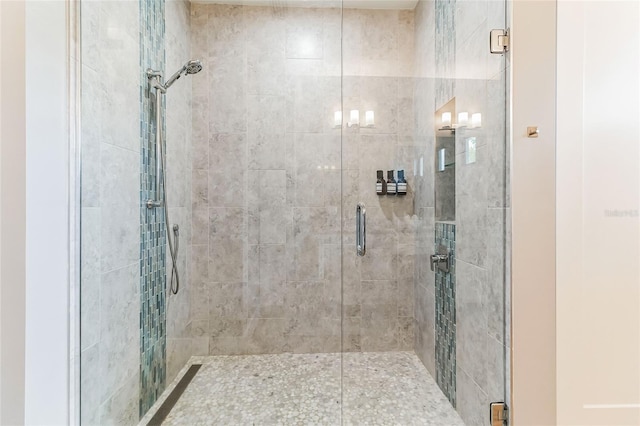 bathroom featuring walk in shower