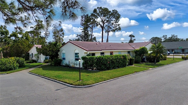 ranch-style house with a front yard