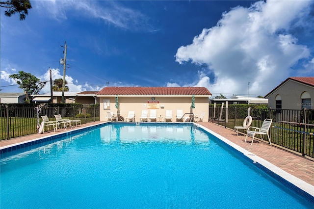 view of pool with a patio area