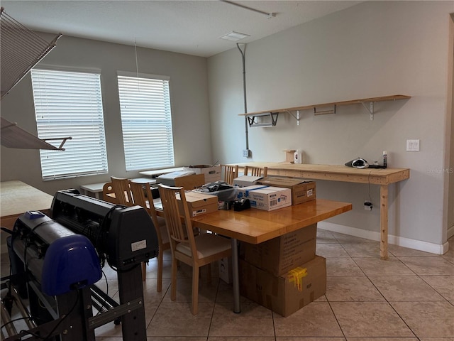 view of tiled dining room