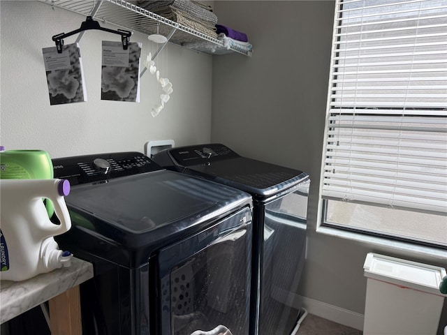 laundry area featuring washing machine and dryer