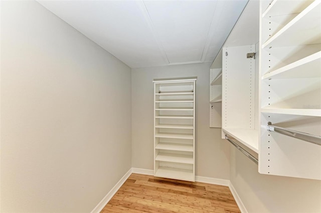 walk in closet featuring hardwood / wood-style floors