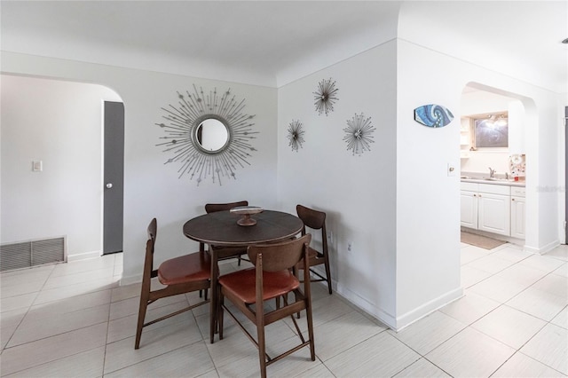 dining room with sink