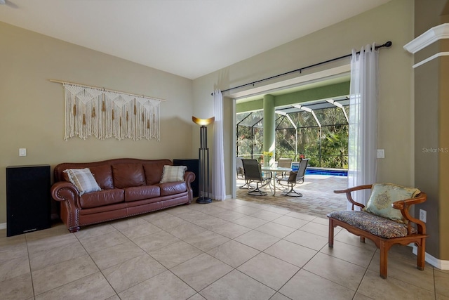 view of tiled living room