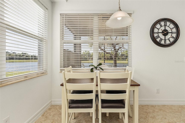 view of tiled dining room