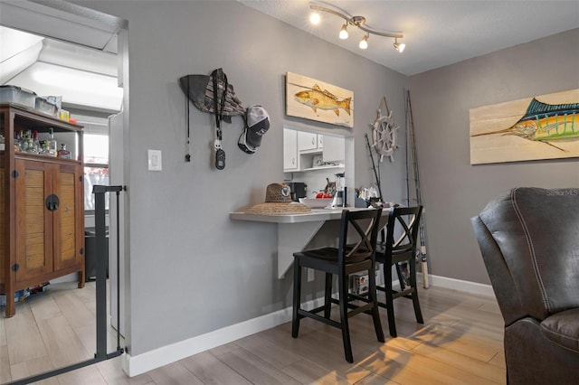 interior space with light hardwood / wood-style flooring