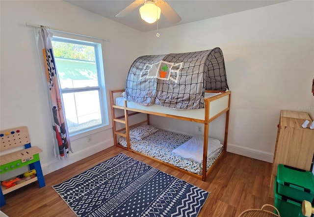 bedroom featuring wood-type flooring