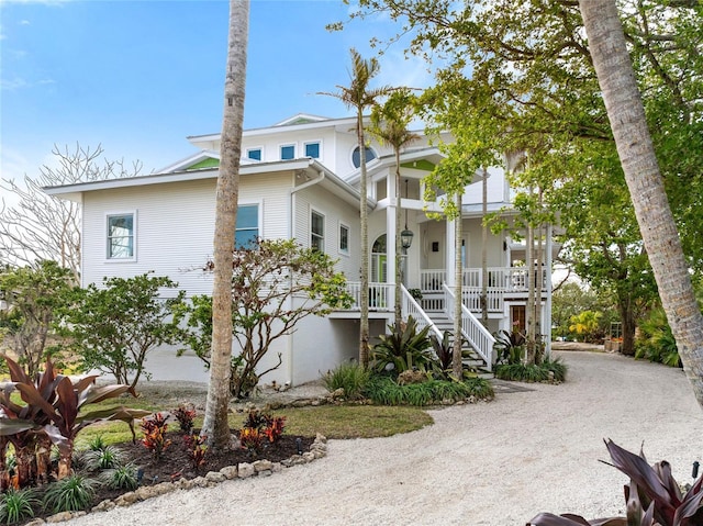 exterior space featuring covered porch