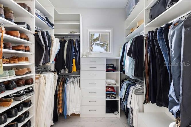 view of walk in closet