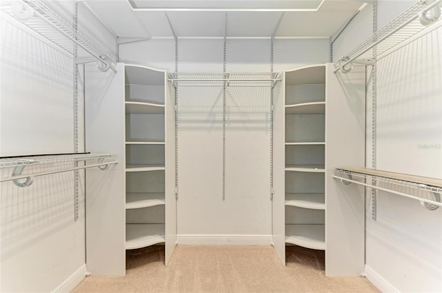 spacious closet with carpet flooring