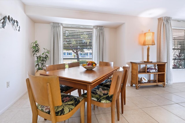 view of tiled dining area