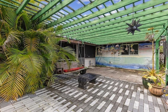 view of patio with a pergola