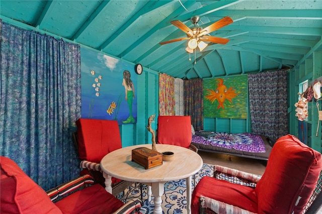 230 Salisbury St, Port Charlotte, FL 33954 - interior space featuring lofted ceiling with beams and wood finished floors