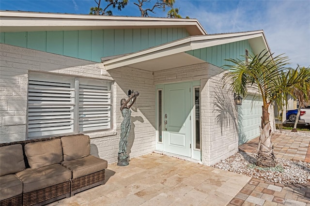 entrance to property with a garage