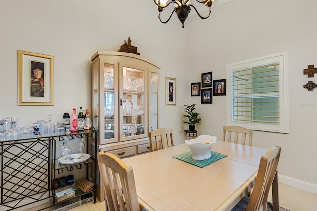 dining room with an inviting chandelier