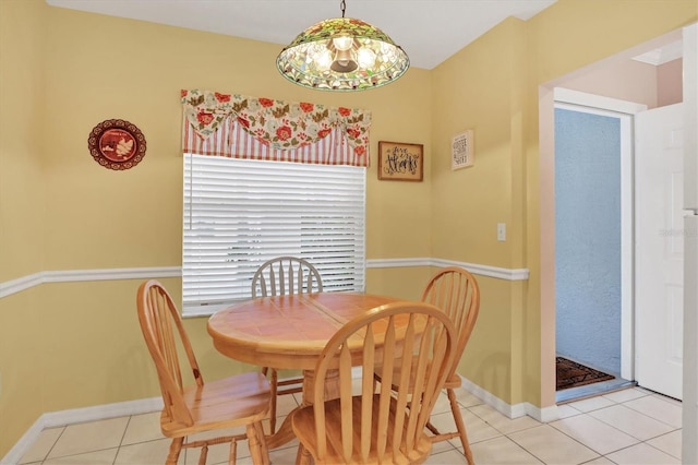 view of tiled dining room