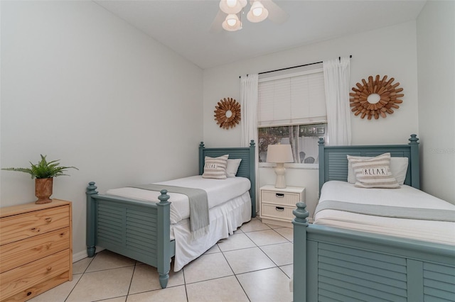 bedroom with tile patterned floors