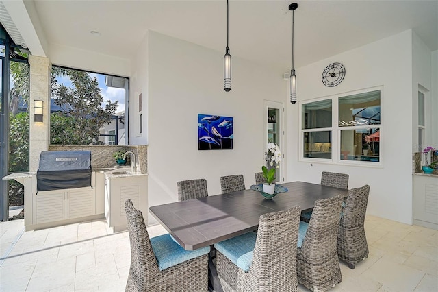 interior space with stone tile flooring