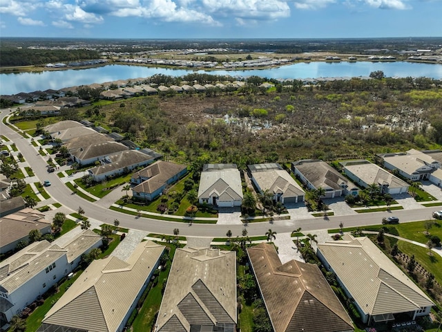8261 Grande Shores Dr, Sarasota, FL 34240 - aerial perspective of suburban area featuring a large body of water